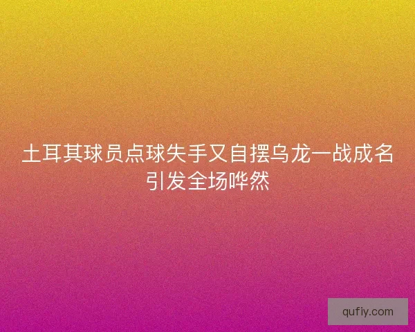 土耳其球员点球失手又自摆乌龙一战成名引发全场哗然